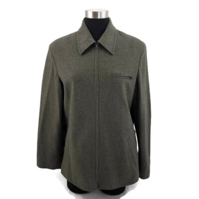 Evan Picone Women's 12 Gray Career Blazer Full Zipper Jacket Wool Blend Lined - Image 1 of 4