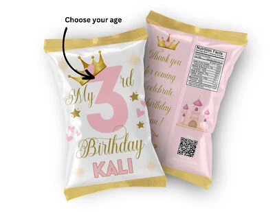 Sacola de aniversário para festa de princesa - Imagem 1 de 2