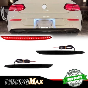 Smoked LED Bumper Tail Brake Signal Lights For 16-23 Benz C300 E450 C63 AMG E400 - Picture 1 of 11