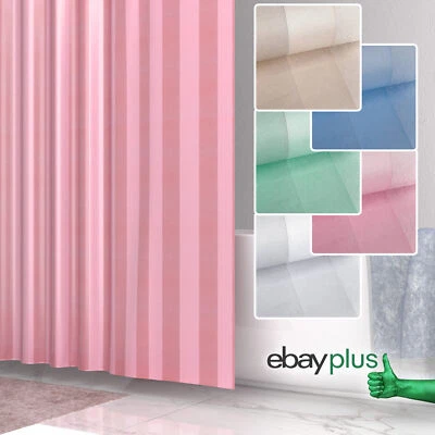 Duschvorhang Badewanne Vorhang Wannenvorhang mit Ringe Textil Polyester 5 Farben - Bild 1 von 4