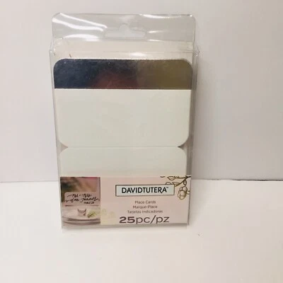 Tarjetas de lugar PLATEADAS borde plegables tarjetas de lugar para bodas fiestas 25 piezas Foto 1 de 4