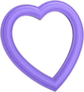 Desk Heart Mirror, Wall Mounted Mirror with Bracket Hanging Hole, 11"X10.6" Purp - Picture 1 of 7