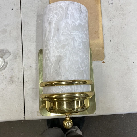 PAIR Antique Brass Mission Wall Sconces 2 Light Fixtures Cover