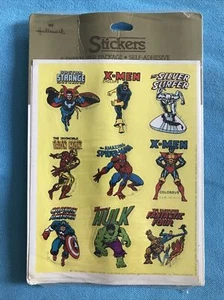 Confezione Adesivi Hallmark MARVEL 1983 SIGILLATI 4 Fogli SPIDER-MAN X-Men IRON MAN - Foto 1 di 3