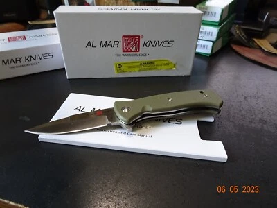 CUCHILLOS AL MAR 4 1/8" CERRADOS AMK2208 S.E.R.E. OD 2020 verde 3" hoja de punta de lanza! Foto 1 de 4