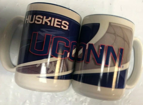 UConn Huskies 15oz 2 Tone Sublimated Coffee Mug SET OF 2 Cover