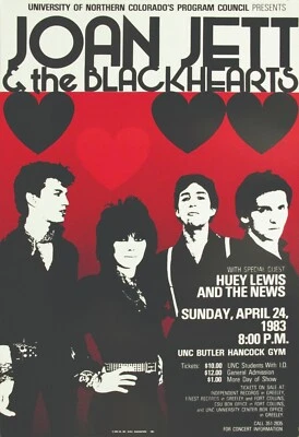 Joan Jett Reproduction 4" x 6" Mini Concert Poster Free Top Loader   - Image 1 of 2