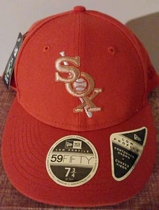 Sombrero Jordan Chicago Medias Blancas Cooperstown New Era 59Fifty Para Hombres 7 3/4 NARANJA RARO - Imagen 1 de 7