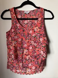 Women’s Sleeveless Blouse Size Small Pink Floral - Picture 1 of 4