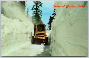 Postcard Oregon Snow at Crater Lake Clearing Road for Ski Enthusiasts - Bild 1 von 2