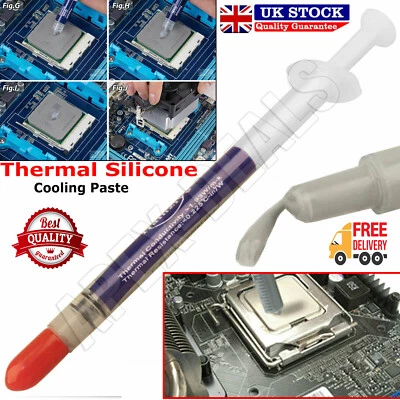 Silicone Thermal Heatsink Compound Cooling Paste Grease PC CPU Processor Syringe - Image 1 of 4