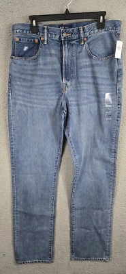 Gap Blue Straight Leg Jeans Men's Size 32x34 Original Fit Distressed BRAND NEW! - Image 1 of 4