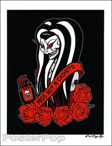 Pigors Beauty Queen Firmado a Mano 8,5x11" Estampado Giclee Calavera Monstruo Horror Novia - Imagen 1 de 1