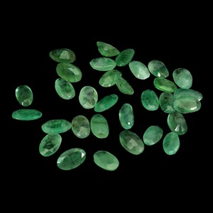 Oval Cut Natural Unheated Green Emerald Brazil 5.21ct 5x3mm 25pcs Lot Gemstone - Picture 1 of 14