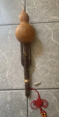 Flauta china Hulusi vintage de bambú/calabaza flauta. Foto 1 de 4