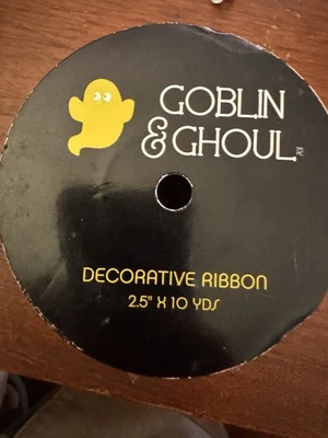 Goblin & ghoul Halloween Decorative Ribbon 2.5 x 10 Yards New In Package - Image 1 of 4