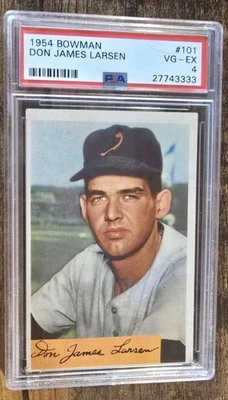 Bowman #101 Don Larsen 1954 novato RC PSA EN MUY BUENA CONDICIÓN-EX 4 Foto 1 de 2