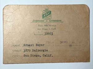 1948 San Diego CA KAY Jewelry Company Payment Folder Vtg Optometrist Ad - Picture 1 of 13