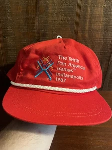 Gorra de colección de los Juegos Panamericanos con correa trasera roja Indianápolis 1987 ajustable - Imagen 1 de 4