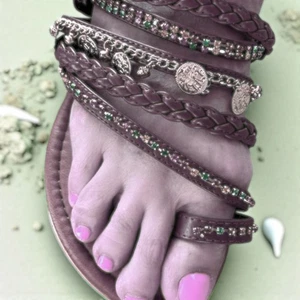 Andiamo Boho Gladiator Embellished Strappy Sandals - Picture 1 of 5