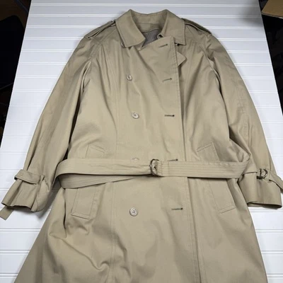 London Fog Maincoats Trench Coat Women’s 12 Petite Khaki Zip Liner Vintage GUC - Image 1 of 4