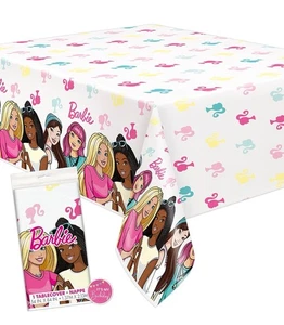 Barbie Copritavolo Plastica Forniture Festa Compleanno 1 per Confezione 54x84 Nuovo - Foto 1 di 3