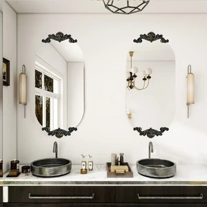 3 Sizes Oval Antique Ornate Wall Hanging Mirror Baroque Vanity Bathroom Mirrors - Picture 1 of 54