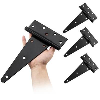 10 Inch Heavy Duty Gate Hinges for Wooden Fences Shed Doors Outdoor Barns - Bl - Image 1 of 4