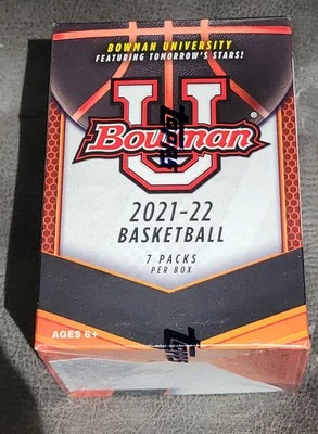 2021-22 Bowman University Basketball Blaster Box 7 Packs Factory Sealed  - Image 1 of 3