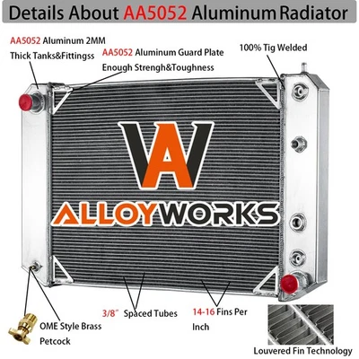 Radiator 4 Row Aluminum Fit 1991-2001 Chevy GMC C6500 C7000 Topkick Kodiak 7.0L Foto 1 de 4