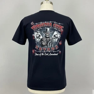 Virginia City Nevada Home of 2nd Amendment Skelett Cowboy Shirt XL schwarz Biker - Bild 1 von 10