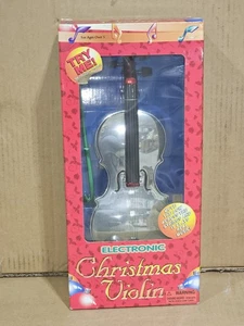 Vintage RARO Telco Elettronico Violino di Natale Argento Suona 6 Canti di Natale - Foto 1 di 6