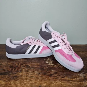 adidas Velosamba Leather Charcoal Clear Pink Cloud White Cycling Shoes M14 W15 - Picture 1 of 11