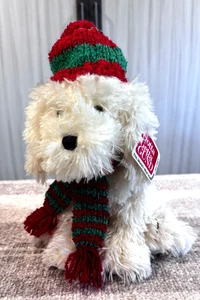 GUND Wagner Dog 10" White Plush Red/Green Hat & Scarf Christmas 319825 w/tag - Picture 1 of 13