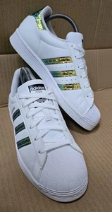 ADIDAS SUPERSTAR SNEAKER GRÖßE UK 5 WEISS MIT HOLOGRAFISCHEN FOLIENSEITEN TOP X - Bild 1 von 10
