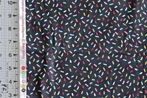 Sprinkles on black cotton quilt fabric  FQ  Blank textiles - Picture 1 of 1