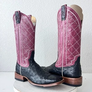 NEU Rod Patrick Herren Cowboystiefel 10,5 AA schwarz Vollschaft Strauß Eckige Zehe - Bild 1 von 12