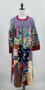 Handmade Womens Quilted Reversible Button Up Long Duster Jacket - Picture 1 of 8