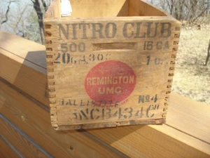 REMINGTON UMC WOOD AMMO BOX AMMUNITION VINTAGE CRATE 16 GA FINGER JOINTED - Picture 1 of 6