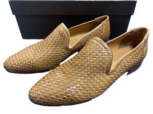 Womens Ron White Yara Woven leather cognac loafers shoes so 6.5 NIB - Picture 1 of 7