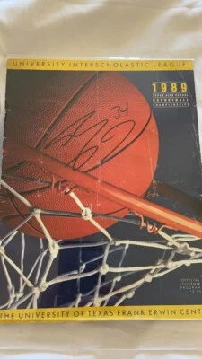 Shaquille O’Neal 1989 Texas UIL High School State Championship Program autógrafo Foto 1 de 2