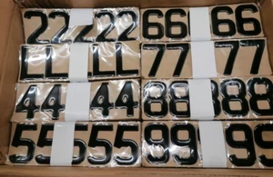 Motorrad 3D SCHWARZ Gel gewölbtes Nummernschild Herstellung Zahlen Buchstaben Ziffern 350 - Bild 1 von 1