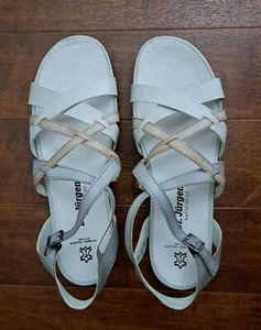NEU! Dr. Jürgens ANTISTRESS - Damen-Leder-Sandalen Riemchen Gr. 41 - grau/beige - Bild 1 von 4