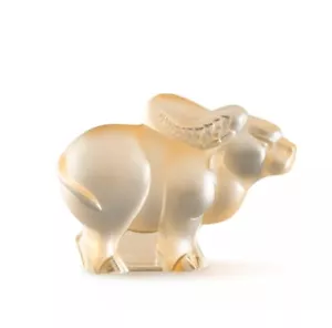 Lalique Crystal Zodiac 2021 - Búfalo/Buey Pequeño Brillo Dorado Ref: 10724900 Nuevo i - Imagen 1 de 2