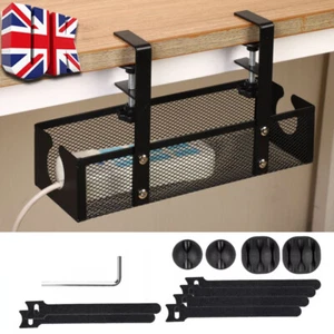 Under Desk Cable Tray Management No Drill Tidy Wire Cord Storage Racks Organizer - Picture 1 of 9