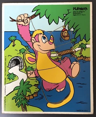 1985 年 Playskool Wuzzles Rhinokey 托盘拼图 - 孩之宝布拉德利迪士尼 #234-01 — 第 1/4 张图片