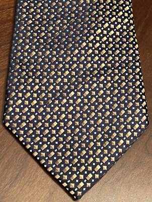 Van Heusen Blue Brown Hand Made 100% Polyester Men’s Neck Tie Made In China - Image 1 of 4
