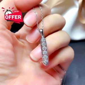 Fashion 925 Sterling Silver Zirconia Teardrop Pendant Drop Necklace Jewelry UK - Picture 1 of 8
