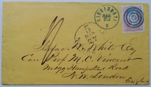 #65 SOTN blue target on XF 1866 yellow cover - scarce unpaid use - Picture 1 of 2