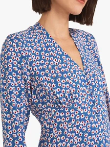 Vestido de té con estampado floral Finery Lilly, azul nuevo con etiquetas. Talla 8, 10, 12, 14 PVP: 49€ - Imagen 1 de 5